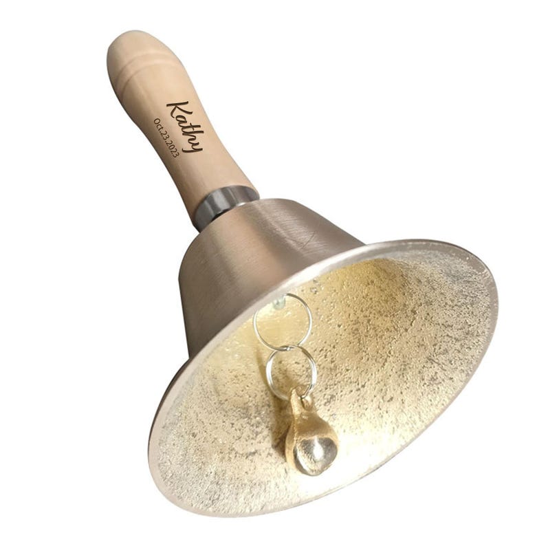 Personalized Carved Wooden Handle Hand Bell, 8cm Small Class Bell ...