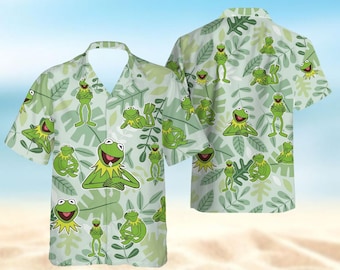 Kermit The Frog Hawaiian Shirt, The Muppets Tropical Hawaii Shirt, Funny Frog Vacation Shirts Men Women, Cute Frog Shirt, Animal Gifts
