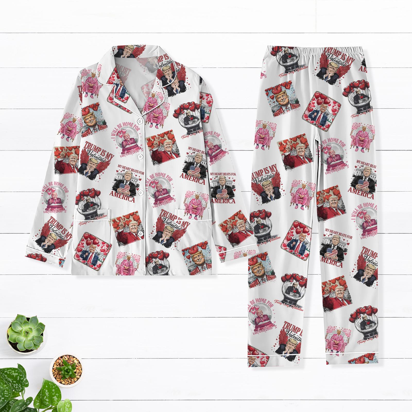 Discover Trump Valentine Day Pajamas, Trump Pyjamas Pants, Trump Loungewear, Valentine Trump Pajamas Set
