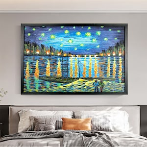 Van Gogh Starry Night reproduction,Starry Night,housewarming gift,oil painting, Starry Night hand-painted,oil painting,space decoration