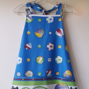 Sports Balls & More Bib Apron, Vintage Daisy Kingdom Fabric #2061