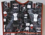 Adult Plastic Bib Morning Coffee on a Black Background