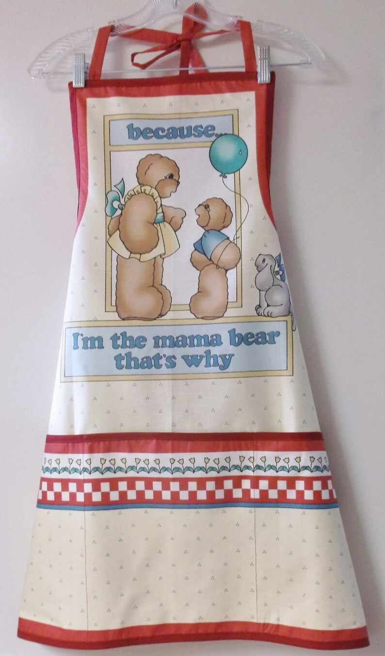 Momma Bear Vintage Daisy Kingdom Bib Apron #2016