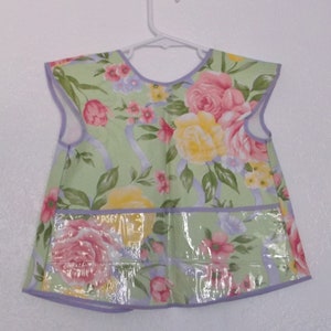 Toddler Plastic Apron Assorted Flowers Size 3T