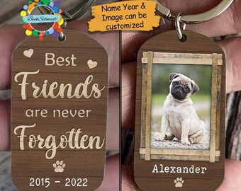 Llavero conmemorativo personalizado, llavero para mascotas, llavero con foto personalizado, regalo de condolencia por la pérdida de mascotas, recuerdo de pérdida de mascotas, regalo para amantes de los perros