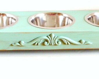 3 Bowl Dog Feeder Triple Cat Food Bowl Cat Feeding Stand Etsy
