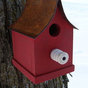 Rustic Birdhouse for Outdoor Garden Decor, Functional Birdhouse, Wood Birdhouse for Wrens and Chickadees image 2