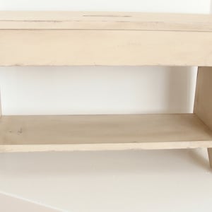 Entryway Bench, Shoe Storage Bench, Small Wood Bench, Outdoor Garden Bench, Mudroom Bench, Antique White image 5