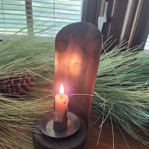 Rustic Iron Candleholder, Blacksmith Forged Handmade Chamber Candlestick, Farm Make-do