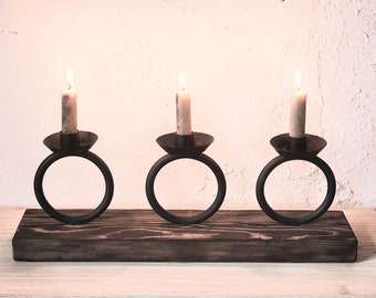 Iron Candle Holder Rustic Primitive Early Lighting Blacksmith Forged