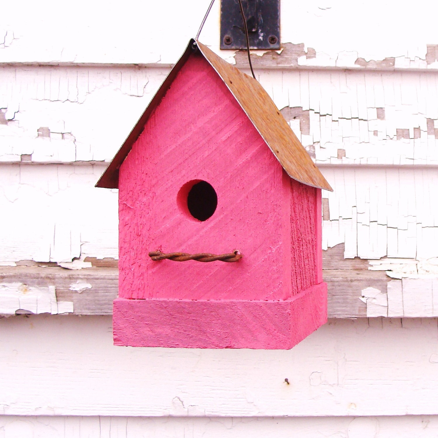 Rustic Birdhouse Outdoor Bird House Functional Birdhouse Etsy