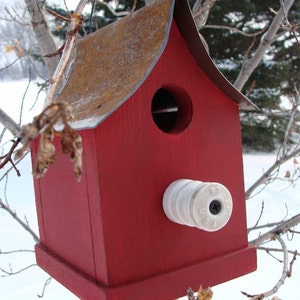 Rustic Birdhouse for Outdoor Garden Decor, Functional Birdhouse, Wood Birdhouse for Wrens and Chickadees image 4