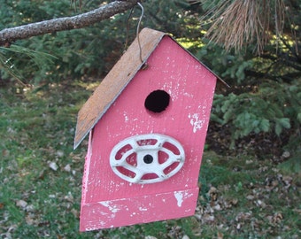 Handmade Birdhouse for Outdoor Garden Wren & Chickadee's