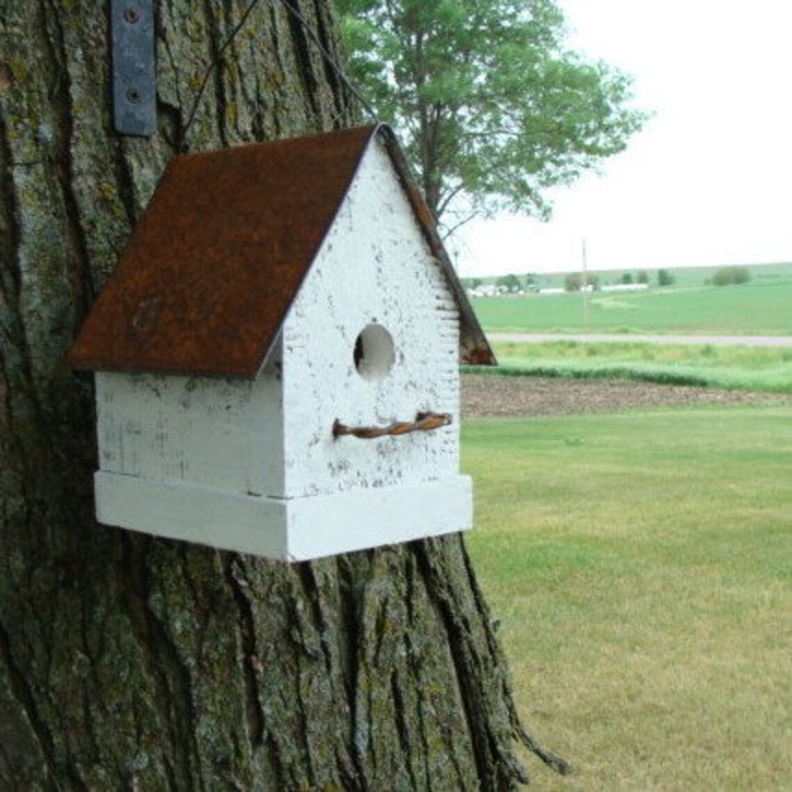 Rustic White Birdhouse Garden Bird House Collector of Etsy
