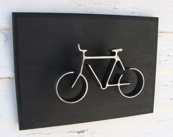 Iron Bike Wall Art featured on Wood Frame