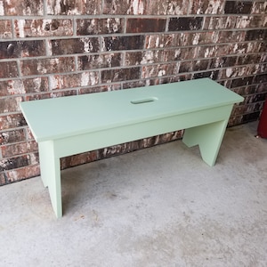 Entryway Bench, Handmade Solid Wood, Outdoor Bench, Front Porch Bench, Lime Cream