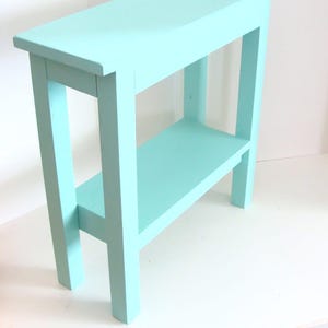Handmade Narrow Wood Side Table: Custom Made End Table for Small Spaces