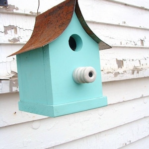 Rustic Outdoor Birdhouse Handmade Yard Decor Garden Art image 3