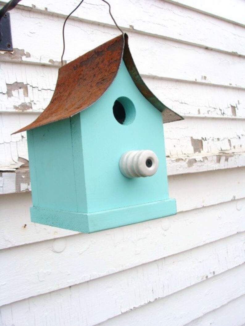 Rustic Outdoor Birdhouse Handmade Yard Decor Garden Art image 3