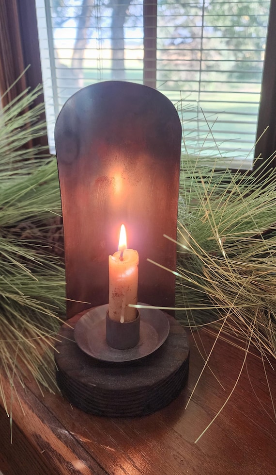 工場直売 Primitive Candle Holder, Rustic Candlestick, Early Colonial その他