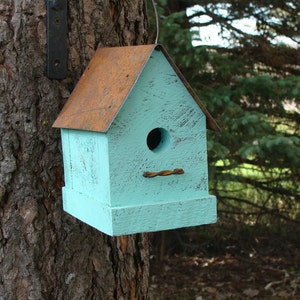 Rustic Bird House, Birdhouse for Outdoor, Handmade Birdhouse, Wooden Birdhouses, Functional Birdhouse, Outdoor Garden Decor, image 3