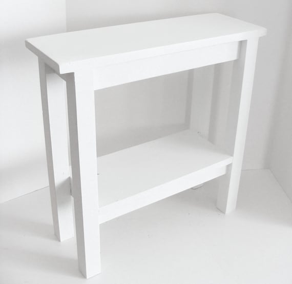 Side Table With Shelf, End Table With Shelf, Narrow End Table