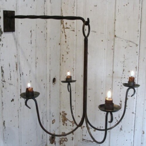 Rustic Candle Holder Sconce Wall Candle Holder Blacksmith Etsy