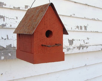 Handmade Birdhouse Outdoor Garden Decor Rustic Bird House Yard Art