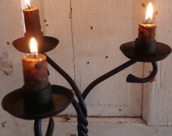 Iron Candlesticks Blacksmith Forged Candle Holder