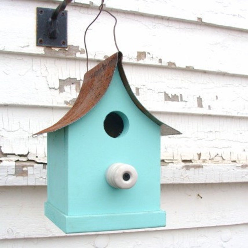 Rustic Outdoor Birdhouse Handmade Yard Decor Garden Art image 4