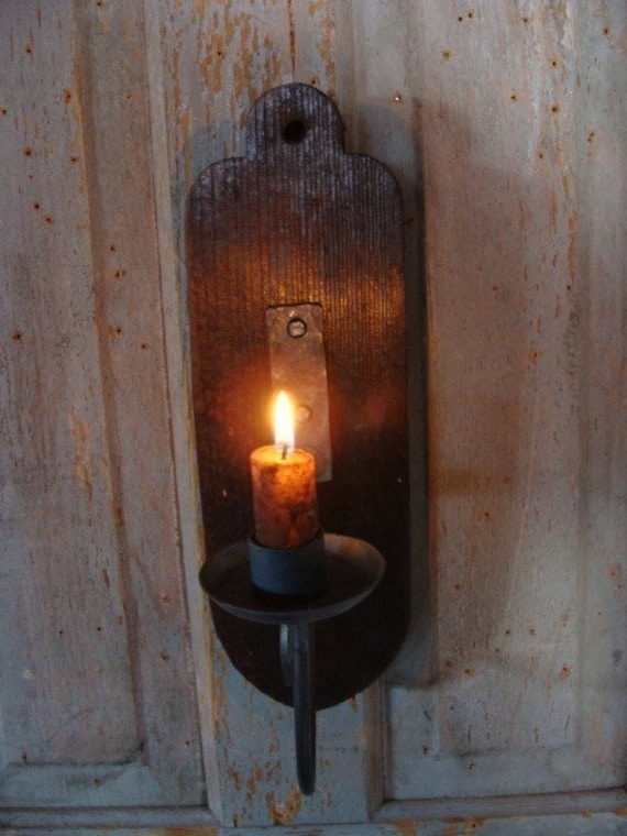 Wall Sconce Candle Holder Wood Hanging Candleholder Early Candle