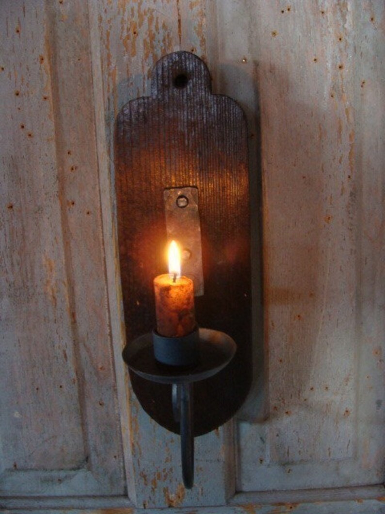 Rustic Candle Sconce Wall Candle Holder Handmade Blacksmith Etsy