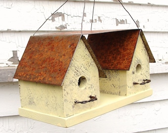 Handmade Rustic Birdhouse Outdoor Garden Decor