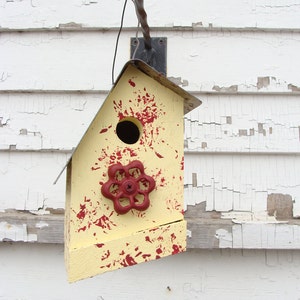 Rustic Yellow Bird House for Outdoor Garden Decor Birdwatching - Etsy