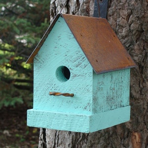 Rustic Bird House, Birdhouse for Outdoor, Handmade Birdhouse, Wooden Birdhouses, Functional Birdhouse, Outdoor Garden Decor, image 1