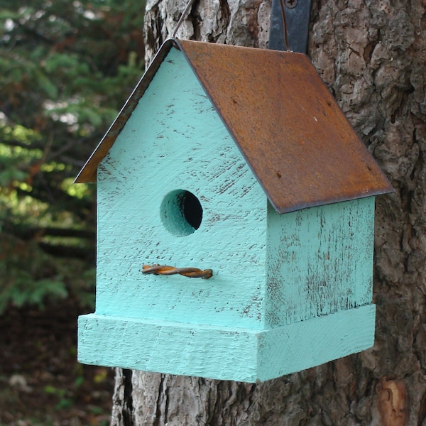 Rustic Bird House, Birdhouse for Outdoor, Handmade Birdhouse, Wooden Birdhouses, Functional Birdhouse, Outdoor Garden Decor,