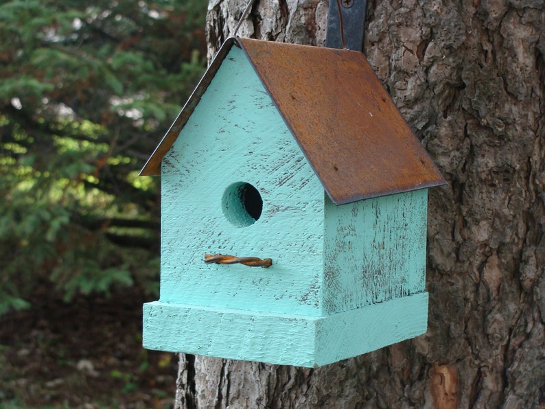Rustic Bird House, Birdhouse for Outdoor, Handmade Birdhouse, Wooden Birdhouses, Functional Birdhouse, Outdoor Garden Decor, image 1