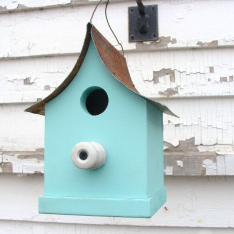 Rustic Outdoor Birdhouse Handmade Yard Decor Garden Art image 5