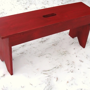 Rustic Red Wood Bench: Entryway, Mudroom, Porch