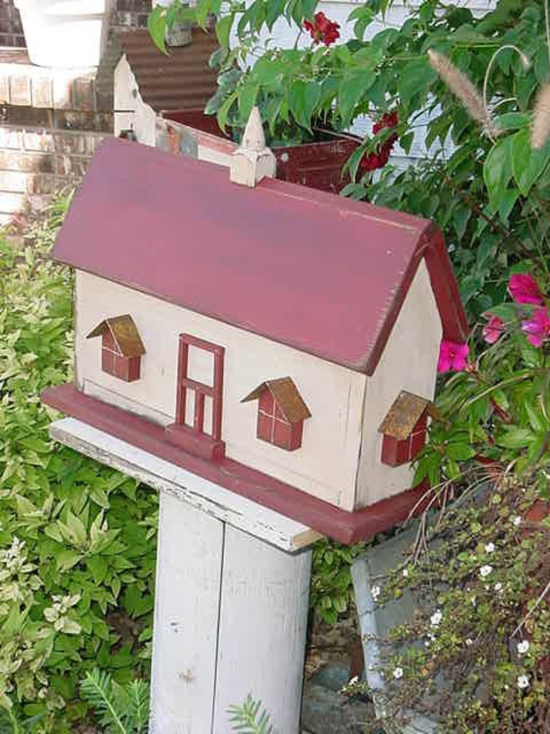 Outdoor Bird House Pole Mount Birdhouse Decorative Etsy
