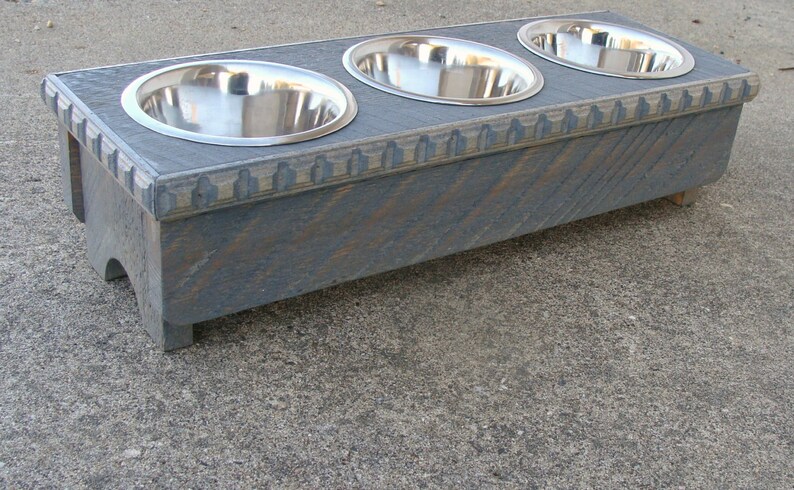 3 Bowl Dog Feeding Stand Elevated Dog Bowls 3 Bowl Cat Etsy