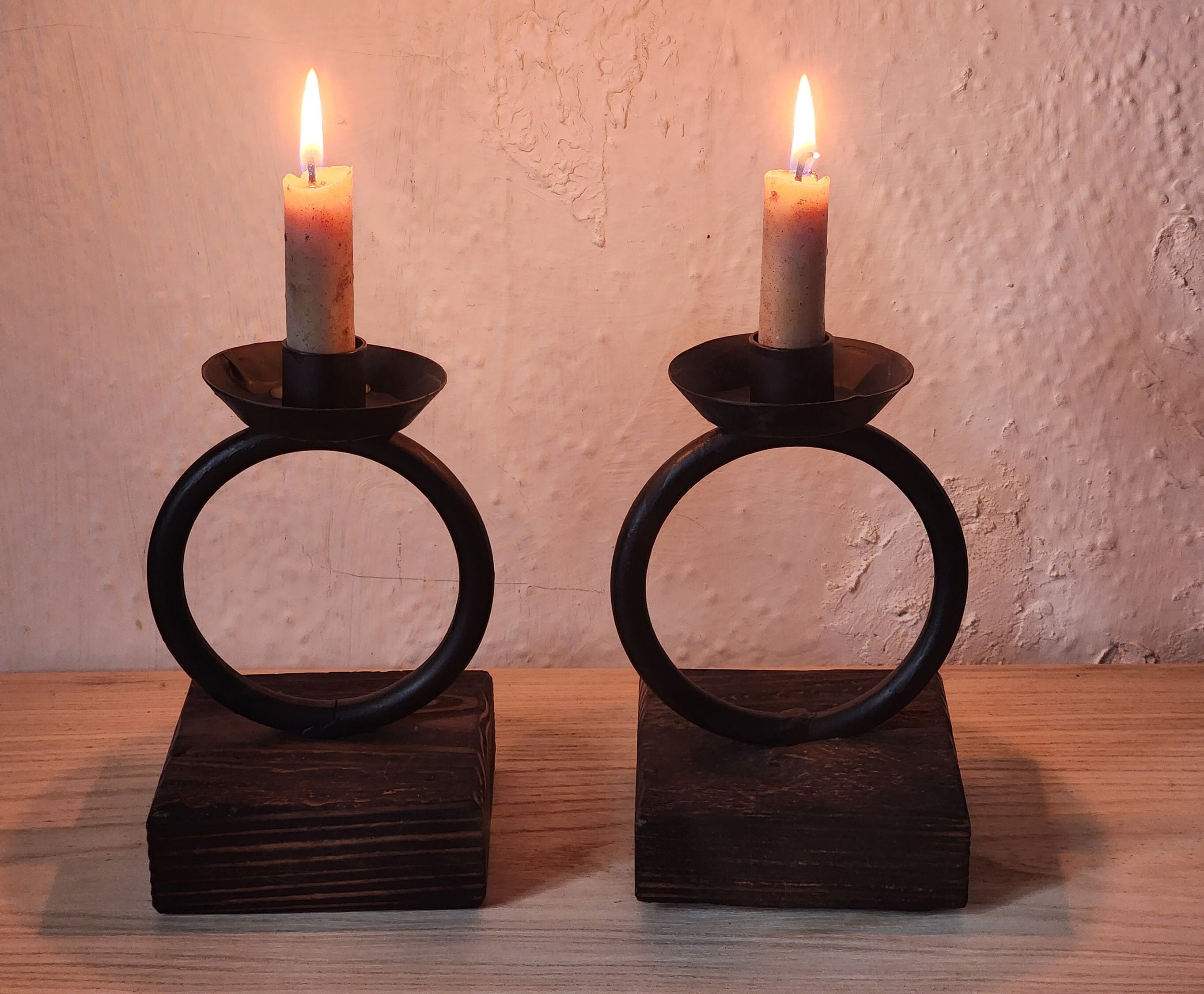 Vintage Wooden Single Candlestick, Hand-carved Wood Candlestick Holder,  Handmade Candle Holder, Taper Candle Holder, Holiday Candlestick 