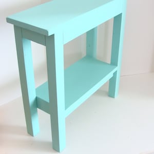 End Table, Narrow Side Table, Chair Side Tables, Entryway Table, Night Stand, Beach Cottage Decor Aqua Blue