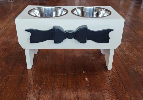 Large Dog Feeder Handmade from Solid Wood 2 Qt Bowls