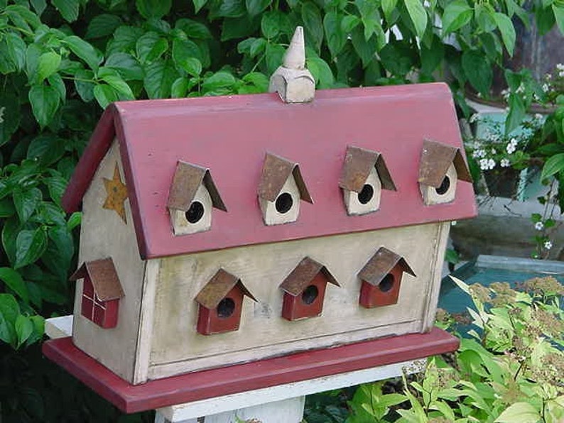 Outdoor Bird House Pole Mount Birdhouse Decorative Etsy
