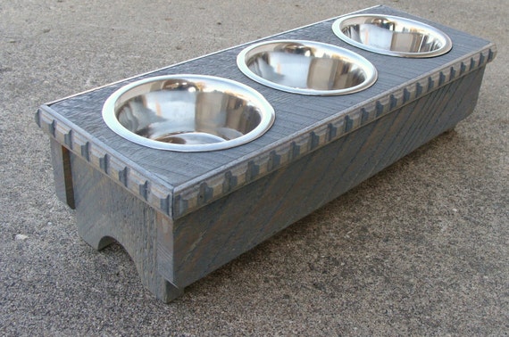 3 Bowl Dog Feeder Elevated Dog Bowls 3 Bowl Cat Feeder Dog Etsy