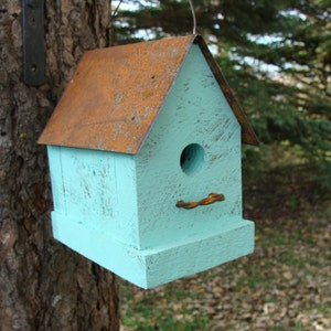 Rustic Bird House, Birdhouse for Outdoor, Handmade Birdhouse, Wooden Birdhouses, Functional Birdhouse, Outdoor Garden Decor, image 5