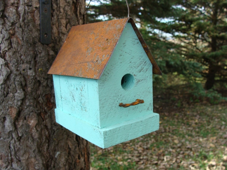Rustic Bird House, Birdhouse for Outdoor, Handmade Birdhouse, Wooden Birdhouses, Functional Birdhouse, Outdoor Garden Decor, image 5