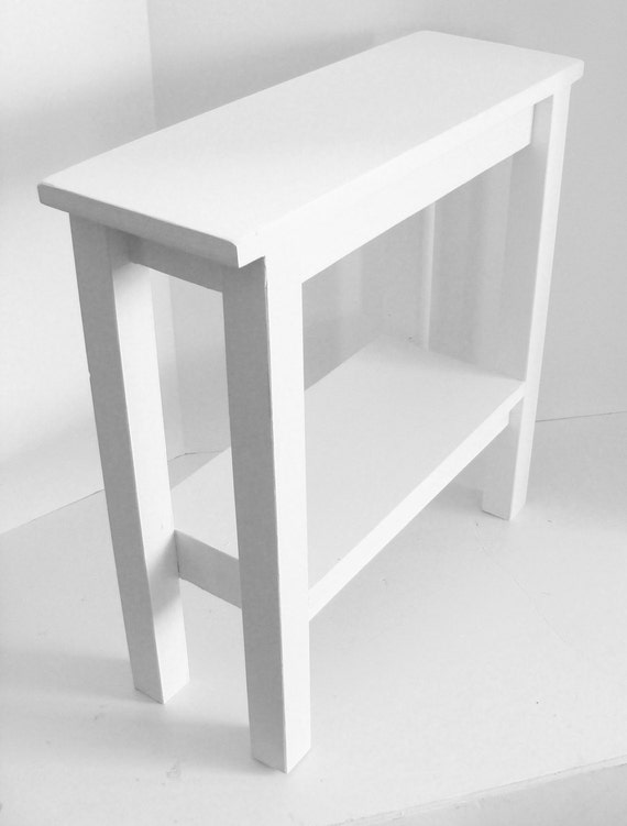 Narrow Side Table Or End Table White Modern Custom Size Etsy