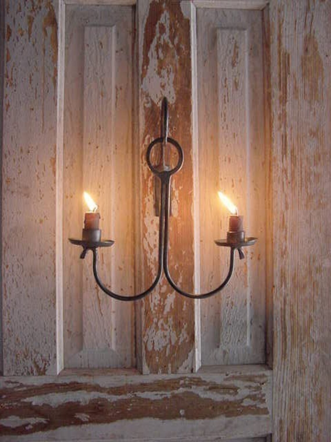 Rustic Candle Holder Sconce Wall Candle Holder Blacksmith Etsy